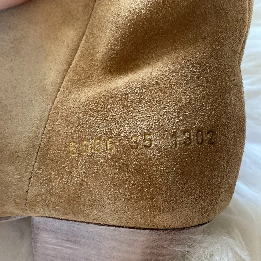 WOMAN by COMMON PROJECTS Tan Leather Booties Sz.35 Made in Italy EUC - Picture 3 of 9